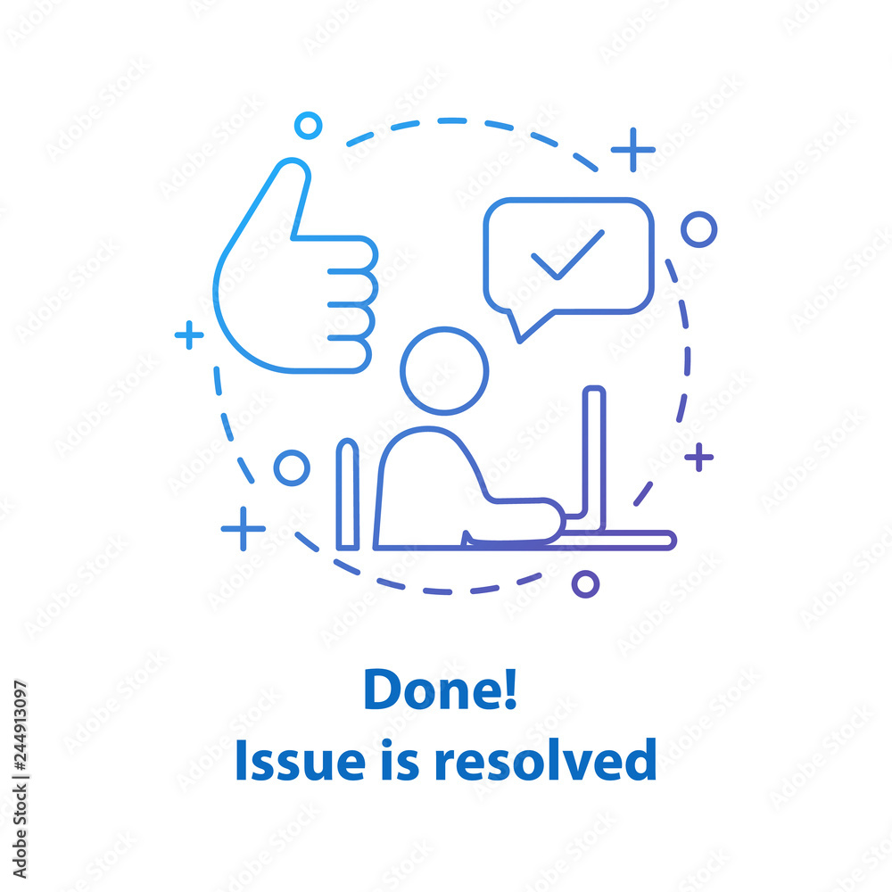 Solved problem concept icon Solved problem concept icon