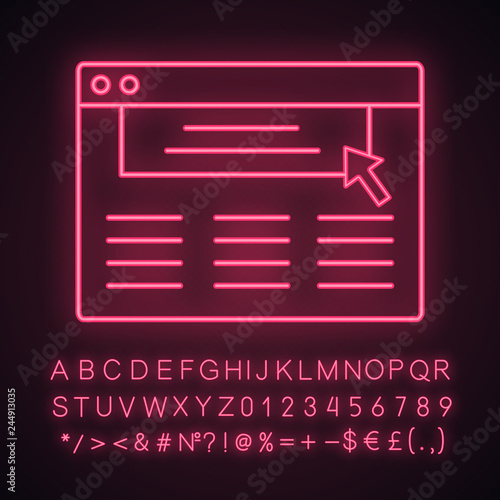 Internet marketing neon light icon