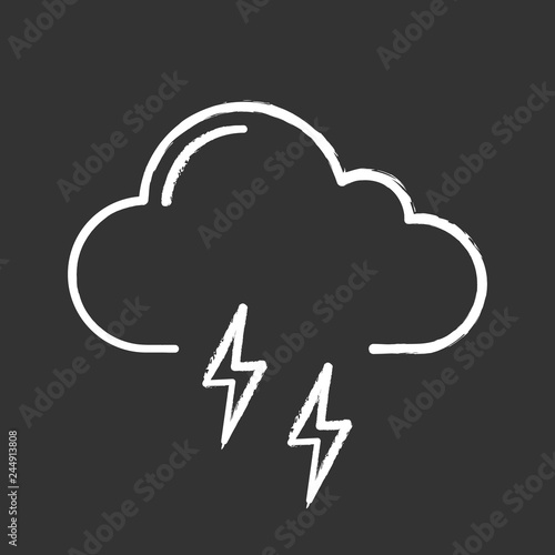 Thunderstorm chalk icon