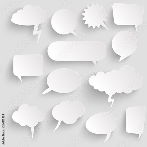 sticker speech bubbles with shadow