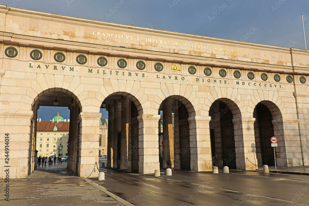 Entrance gate to Hofburg Palace, Vienna, Austria