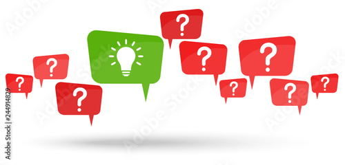 speech bubbles for solution symbolism
