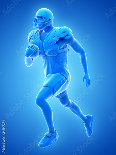 3d rendered medically accurate illustration of an american football player