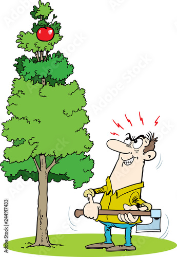 Man and picking fruit