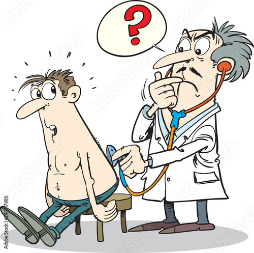 Scared patient visiting a doctor