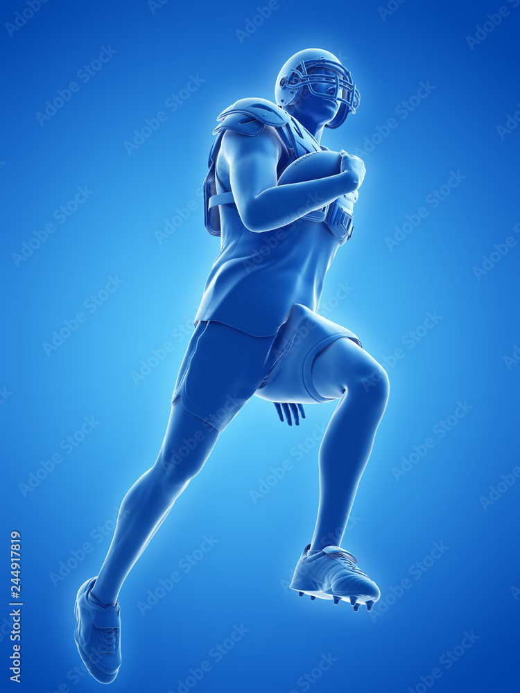 3d rendered medically accurate illustration of an american football player 3d rendered medically accurate illustration of an american football player