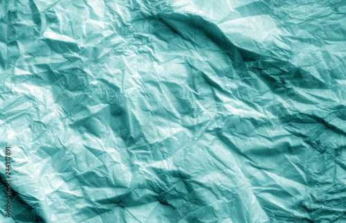 Wallpaper Mural Crumpled sheet of paper in cyan color. Torontodigital.ca