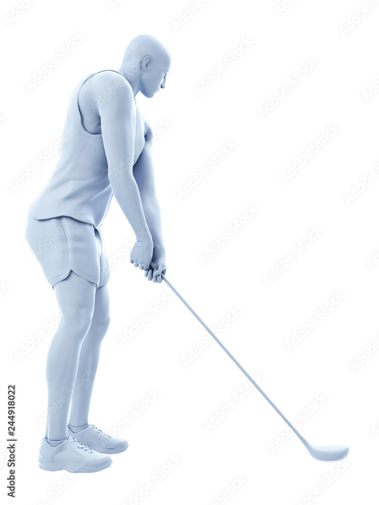 3d rendered medically accurate illustration of a golf player