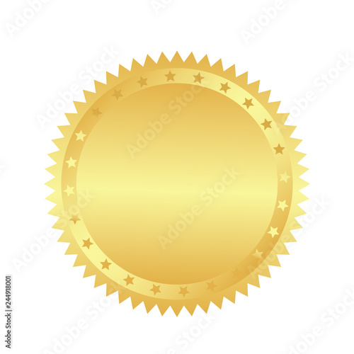 Golden retro sticker. sunburst design elements. The golden, brilliant ray of fireworks. Best for sale sticker, price tag, quality mark. flat vector illustration