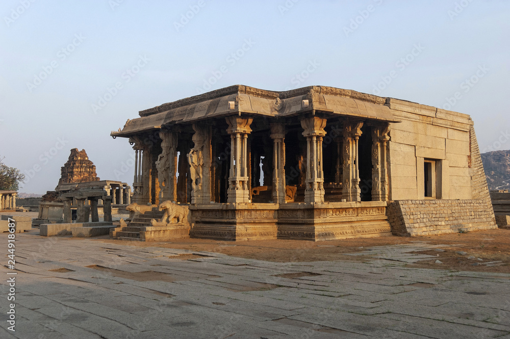 Fototapeta premium Vittala Temple with Musical Pillars at Hampi, Karnataka, India.