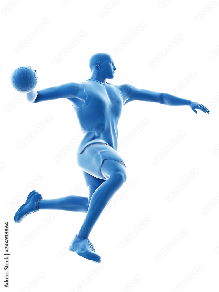 3d rendered medically accurate illustration of a handball player 3d rendered medically accurate illustration of a handball player