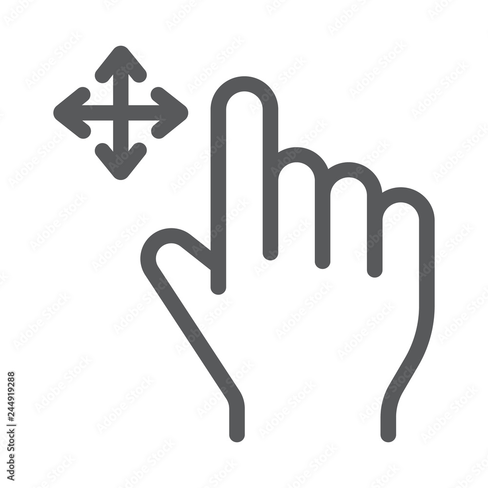 Free drag line icon, gesture and hand, swipe sign, vector graphics, a linear pattern on a white background. Free drag line icon, gesture and hand, swipe sign, vector graphics, a linear pattern on a white background.