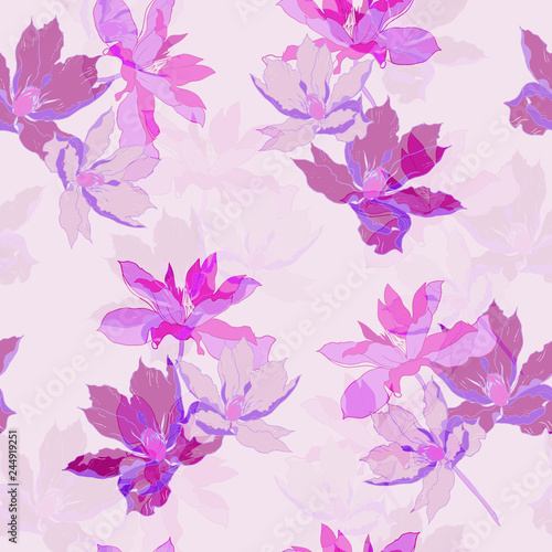 Beautiful seamless floral pattern background. © thitiphorn