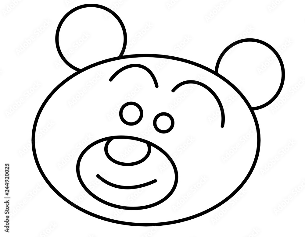 熊の顔眉毛(線画) 熊の顔眉毛(線画)