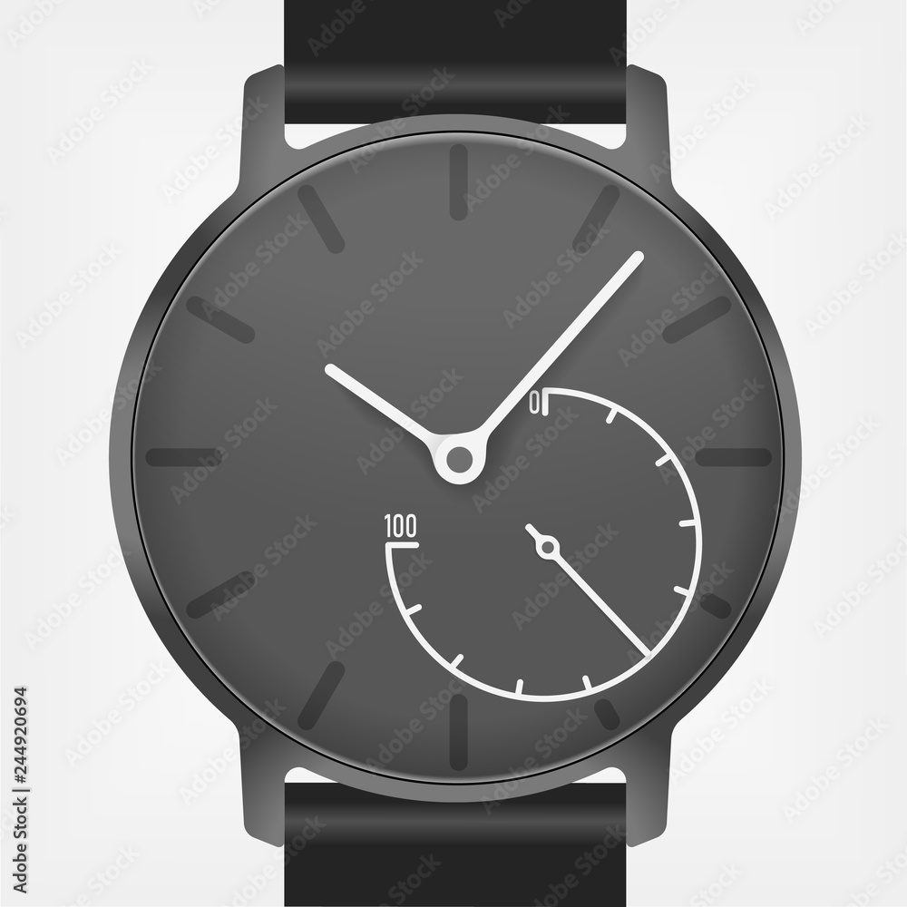 hybrid smartwatch illustration. Activity tracker with analog display. hybrid smartwatch illustration. Activity tracker with analog display.