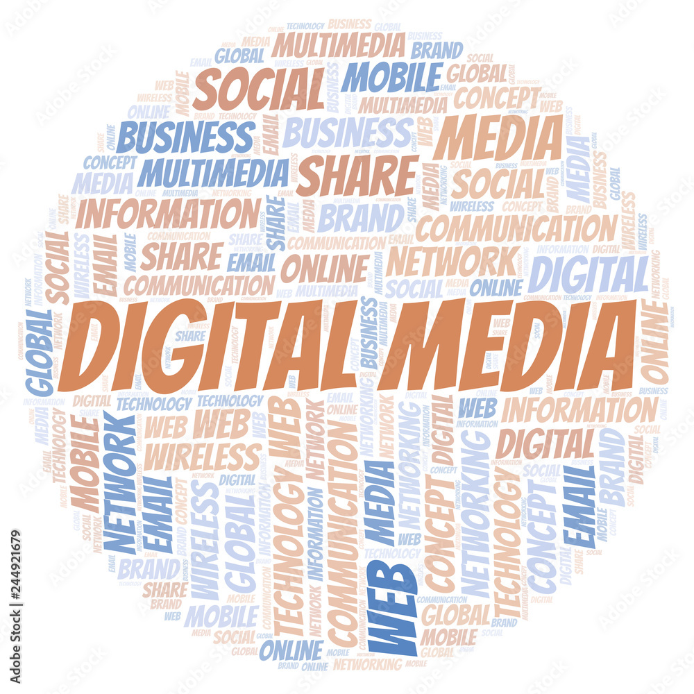 Obraz premium Digital Media word cloud.