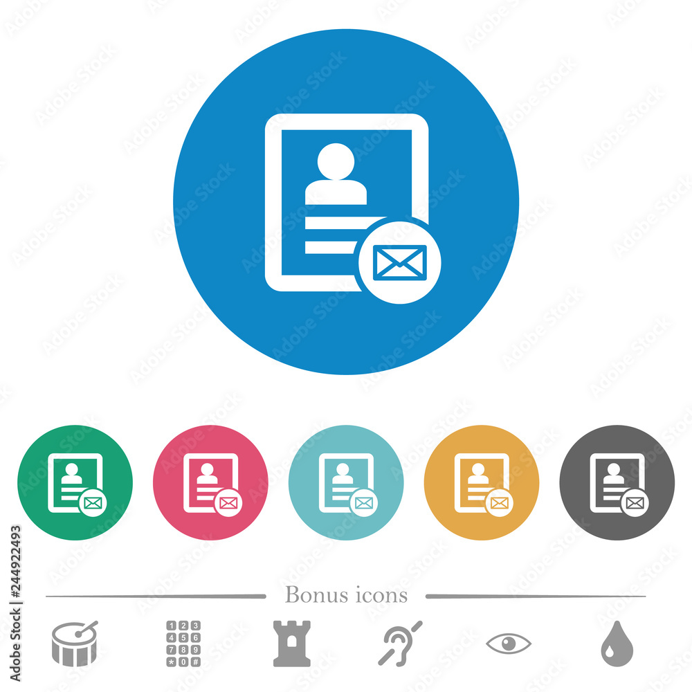 Contact message flat round icons Contact message flat round icons