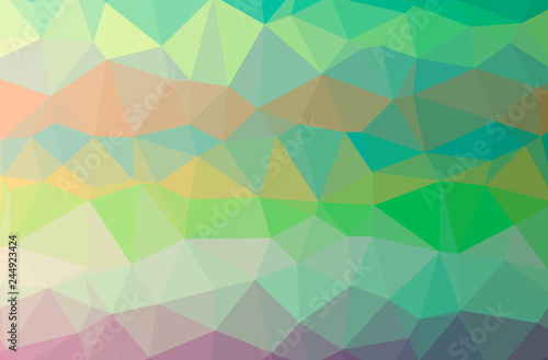 Illustration of abstract Green, Yellow horizontal low poly background. Beautiful polygon design pattern.