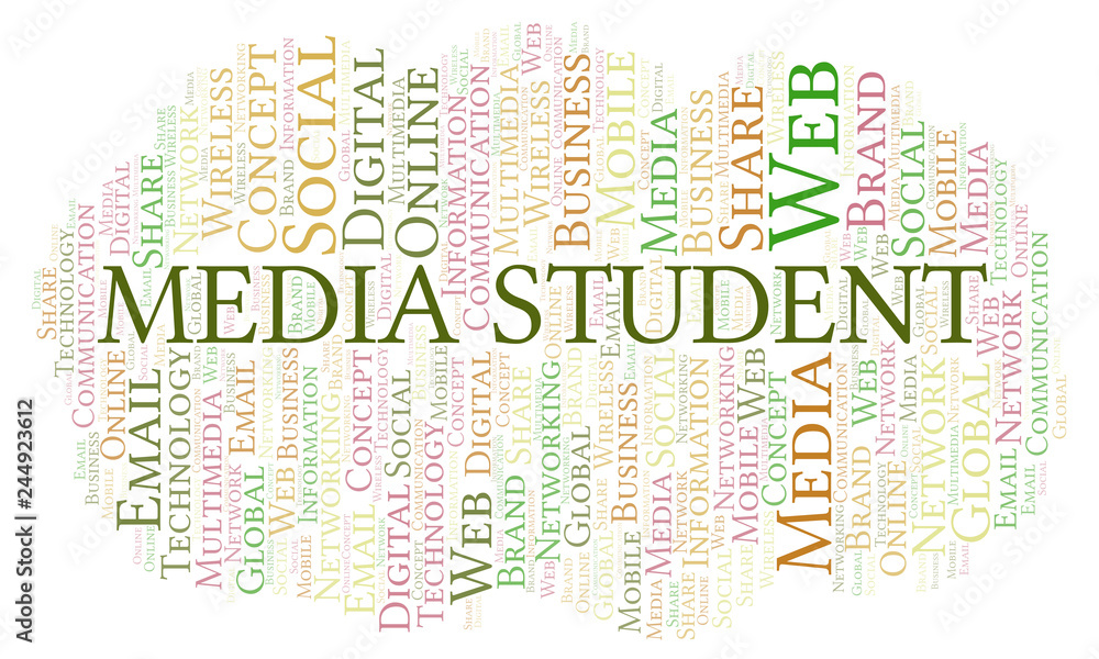 Obraz premium Media Student word cloud.