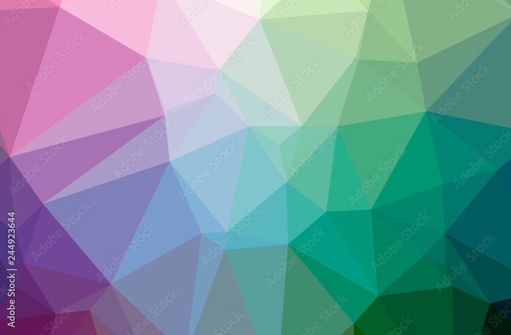 Illustration of abstract Green, Purple horizontal low poly background. Beautiful polygon design pattern.