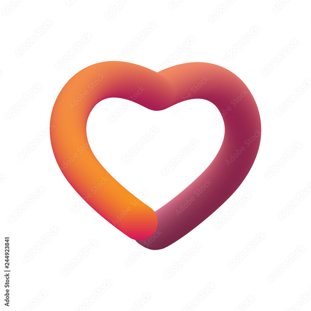 Fototapeta premium Blend Heart icon. Web Button. Social media app design for Valentines holiday, Wedding, Love, Women, Mothers Day, Birthday isolated on white background
