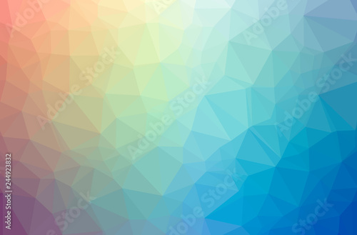 Illustration of abstract Blue  Yellow  Red And Green horizontal low poly background. Beautiful polygon design pattern.