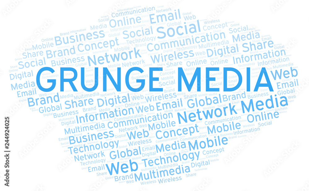 Grunge Media word cloud. Grunge Media word cloud.