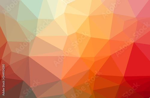 Illustration of abstract Orange  Yellow horizontal low poly background. Beautiful polygon design pattern.