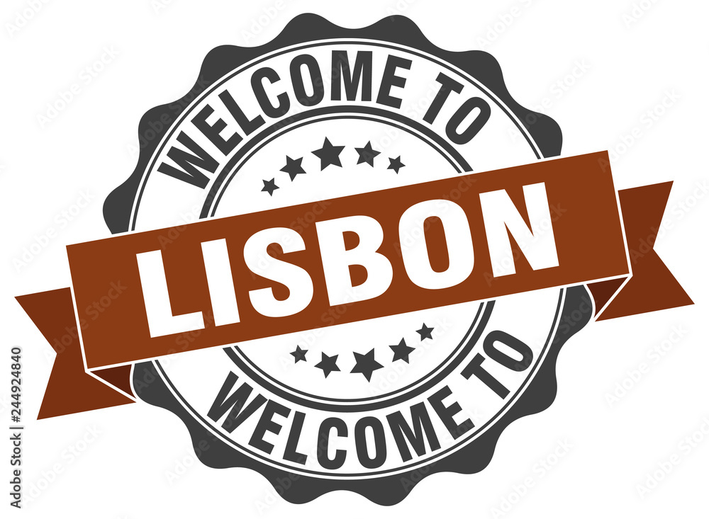 Fototapeta premium Lisbon round ribbon seal