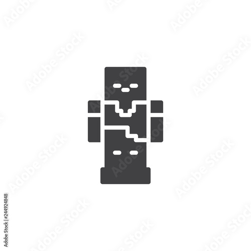 Pixel robot vector icon. filled flat sign for mobile concept and web design. Gaming zombie mob solid icon. Symbol, logo illustration. Pixel perfect vector graphics