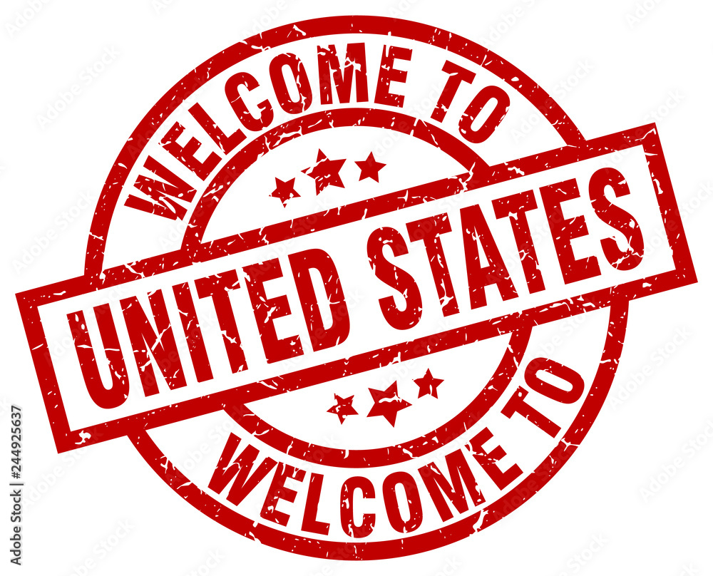 welcome to United States red stamp welcome to United States red stamp