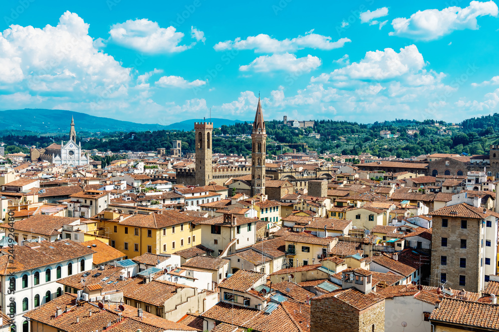 A view on the tile roofs of Florence