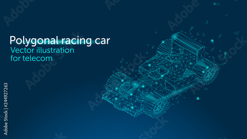 Isometric polygonal racing car