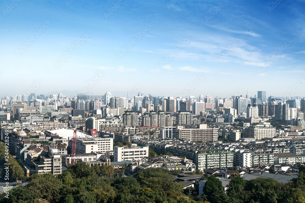 Naklejka premium Modern City Panorama in Hangzhou, China