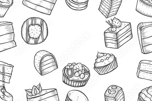 Sweets and bakery set.
