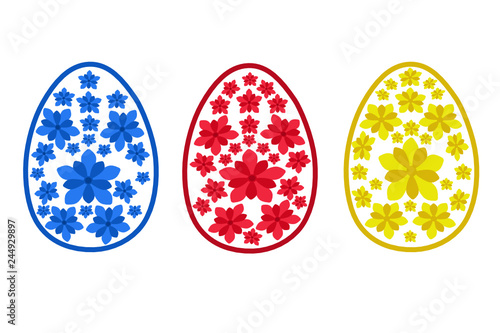 Easter eggs with flowers