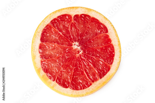 Fresh raw grapefruit (citrus x paradisi) isolated on white background