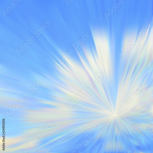 Abstract cloudy blue sky. Vector iridescent mesh gradient. Colorful blue sky, illusion of oil paintings. Multicolor shades of colors, special effect. Not trace image, include mesh gradient only. 