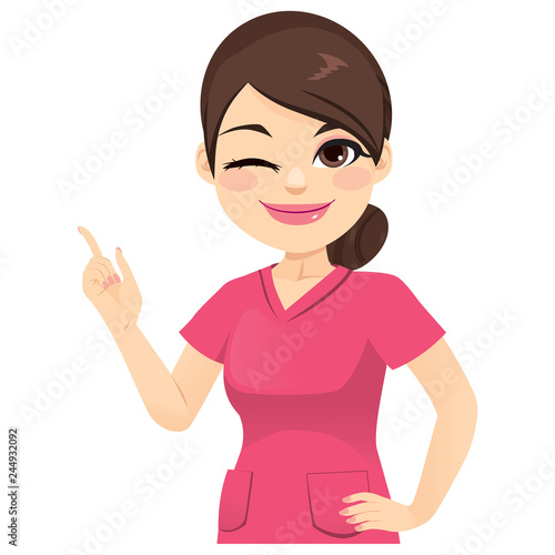 Nurse Woman Pointing Finger
