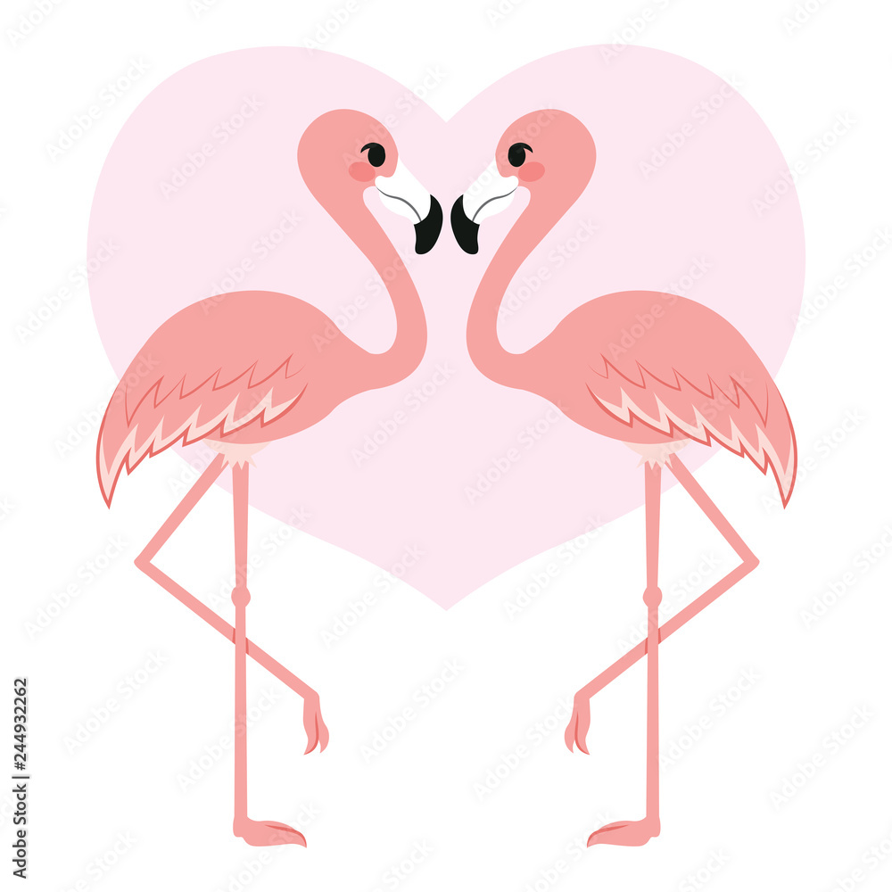 Obraz premium Flamingo Love