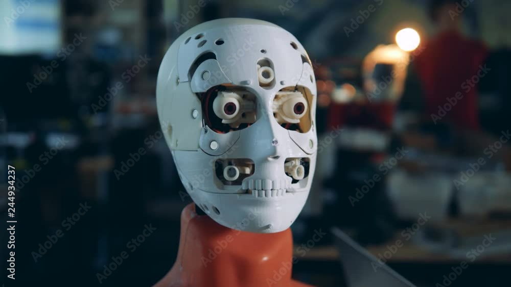 Eyeballs of a mechanical robot are moving Eyeballs of a mechanical robot are moving