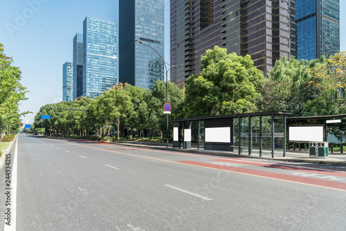 Highway and Modern Urban Architecture in Qiantang River New Town, Hangzhou, China