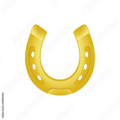 Lucky golden horseshoe. Irish fortune symbol. Can be used for topics like Saint Patrick day, farm, decoration