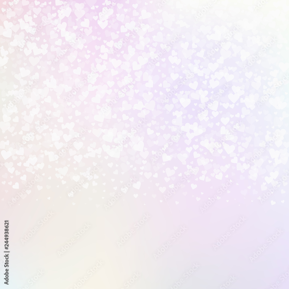 White heart love confettis. Valentine's day gradie White heart love confettis. Valentine's day gradie