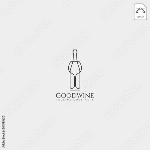 beer glass and bottle creative logo template, icon element