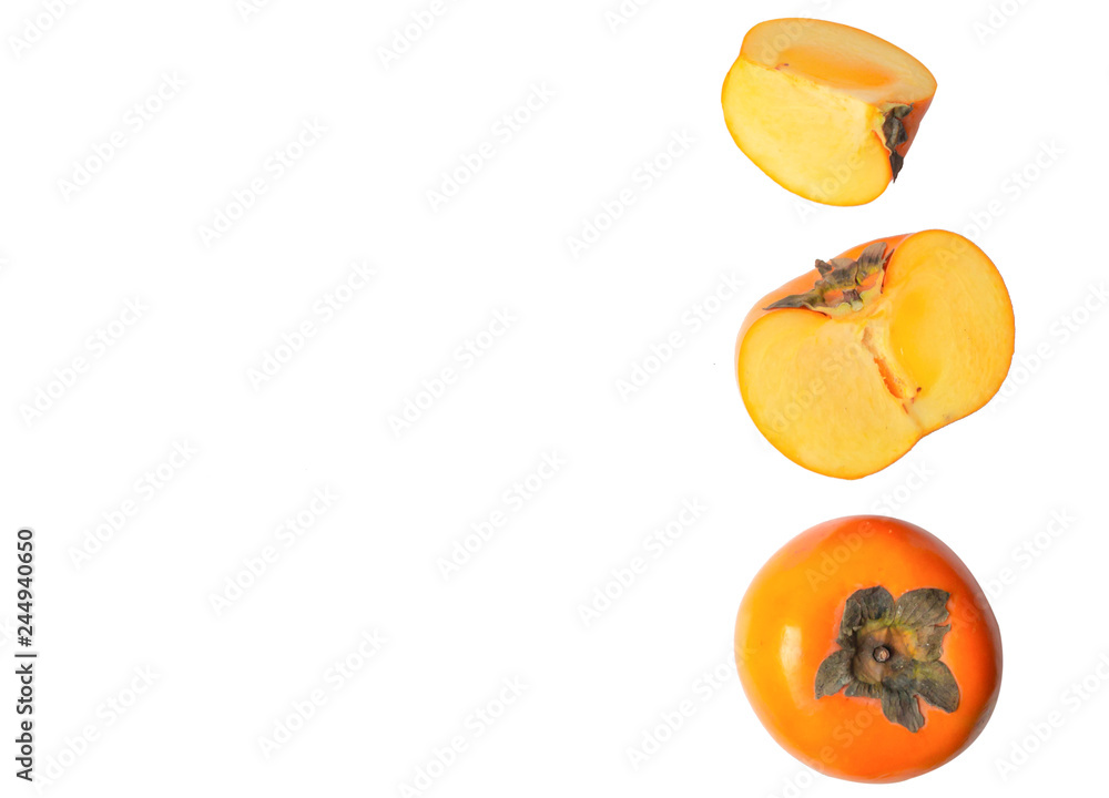 Persimmon fruit isolated on white background.