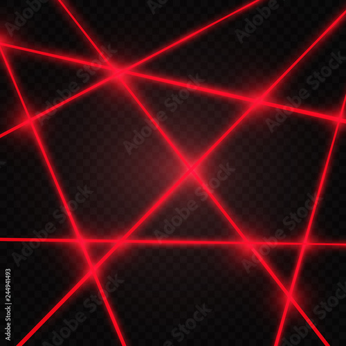 Set of abstract colors laser beam. Transparent is isolated on a black background. Vector illustration.
