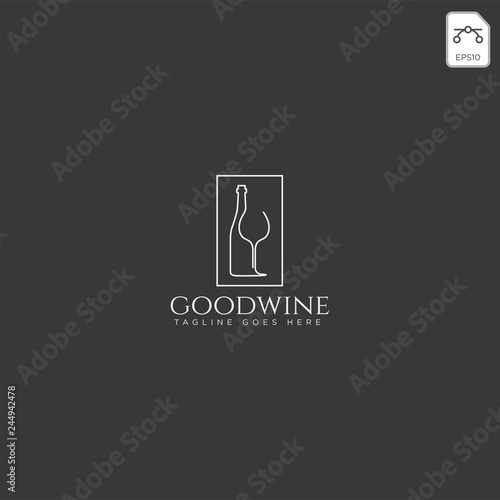 beer glass and bottle creative logo template, icon element