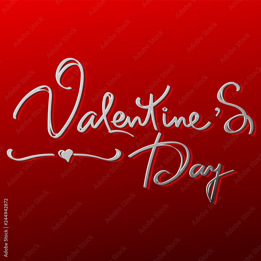 Valentine's Day Poster of Holiday Card. Vector Illustration.