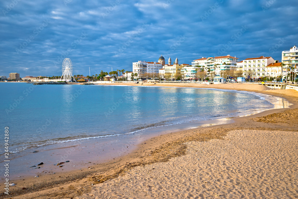 Saint Raphael beach and waterfront view, famous tourist destination of French riviera Saint Raphael beach and waterfront view, famous tourist destination of French riviera